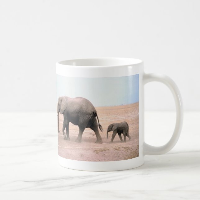 Elefant-Mutter und Kalb Kaffeetasse (Rechts)