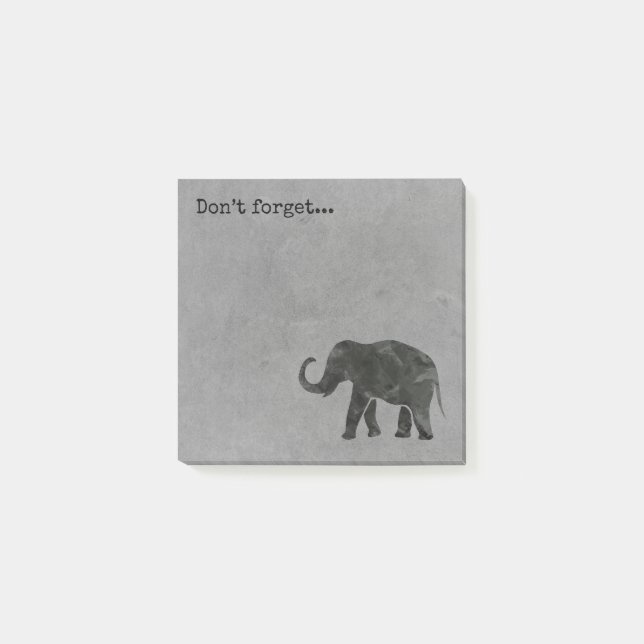 Elefant „nicht vergessen“ post-it klebezettel (Vorderseite)