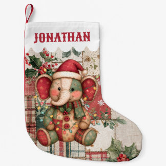 Elefant Niedlich Kinder Benutzerdefinierter Name J Kleiner Weihnachtsstrumpf