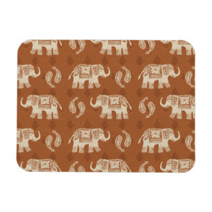 Elefant-orange Wohnwagen-Muster Magnet