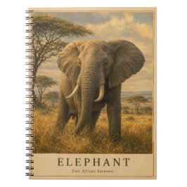 Elefant Ostafrikanische Savanne VINTAGE Notizblock