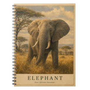 Elefant Ostafrikanische Savanne VINTAGE Notizblock