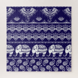 Elefant, Paisley: Vintages Stammesmuster.