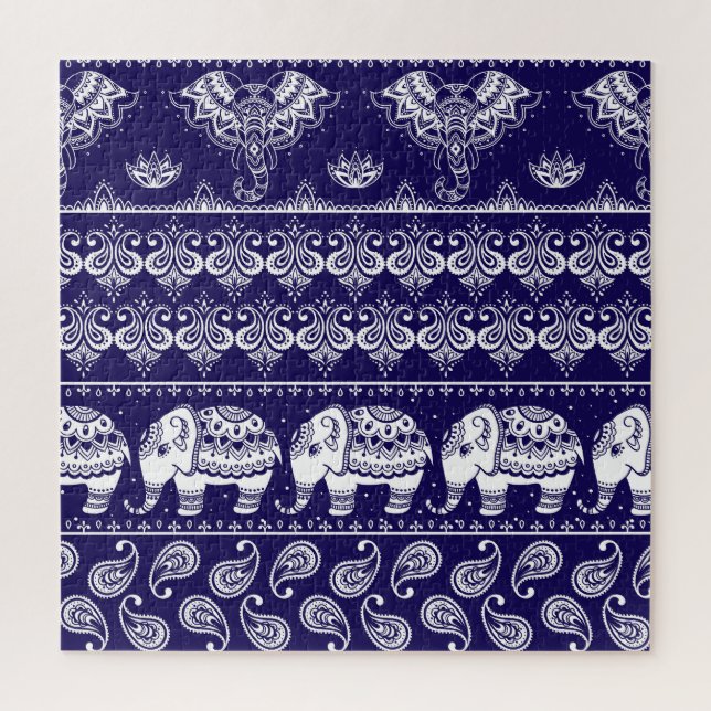 Elefant, Paisley: Vintages Stammesmuster. (Vertikal)