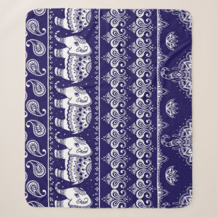 Elefant, Paisley: Vintages Stammesmuster. Sherpadecke