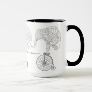 Elefant Penny Farthing Fahrrad Balance Tasse