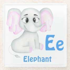 Elefant personalisieren ABC: Buchstabe E - Ihren N Glasuntersetzer