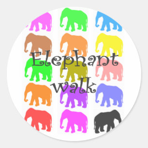 Elefant PopArt Geschenke Runder Aufkleber