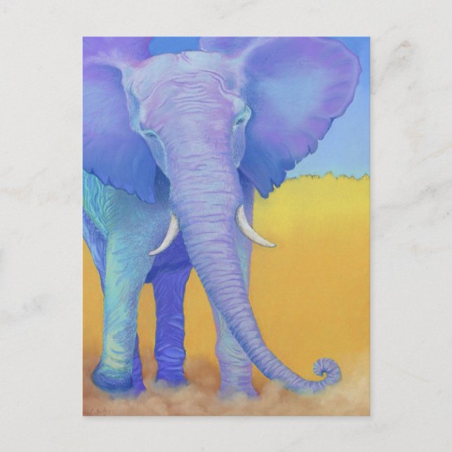 Elefant Postkarte (Vorderseite)