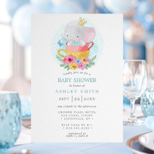 Elefant Prinz Teetassenjunge Babyparty Einladung
