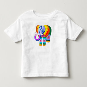 Elefant-Regenbogen färbt Patchworkkleinkindt-stü Kleinkind T-shirt