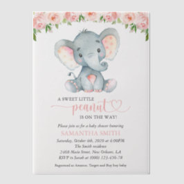 Elefant, rosa Aquarell-Blume, Babydusche