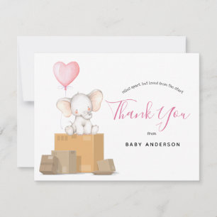 Elefant Rosa Baby Shower per Post Danke