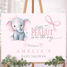 Elefant Rosa Schleife Baby Mädchen Shower Willkomm