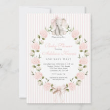 Elefant rosa Schleife Mädchen Baby Shower