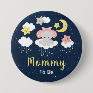 Elefant Rosa und Marine werdende Mutti Button