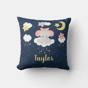 Elefant Rosa und Navy Kissen