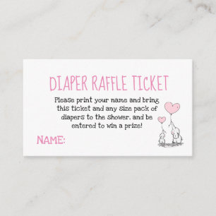 Elefant-rosa Windelraffle-Karten-Babyparty Begleitkarte