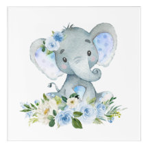 Elefant, Safari, Blumen, Junge Kinderzimmer