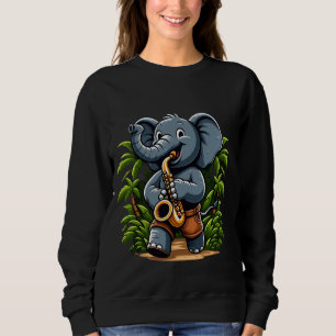 Elefant Saxophone Funny Music Animal Liebe Sweatshirt