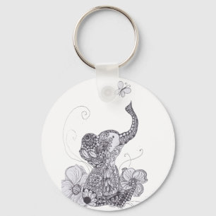 Elefant-Schmetterling Schlüsselanhänger