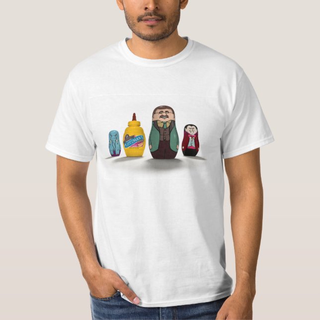 Elefant/Senf/Teddy- Roosevelt/Dracula-Shirt T-Shirt (Vorderseite)