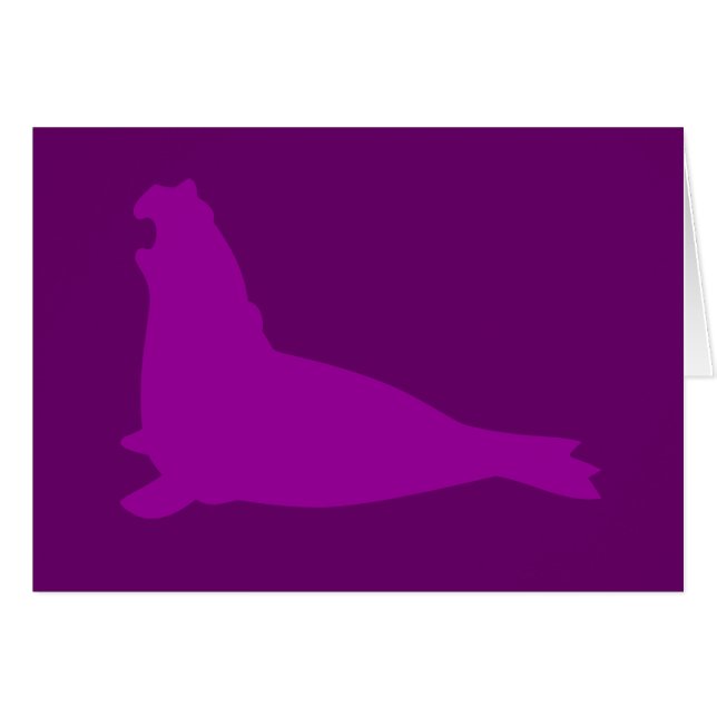 Elefant-Siegel-Karte lila (Vorderseite (Horizontal))