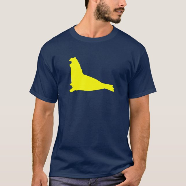 Elefant-Siegel-Shirt-Gelb T-Shirt (Vorderseite)