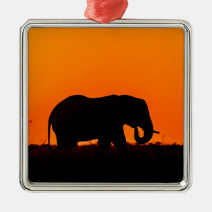 Elefant-Silhouette Ornament Aus Metall