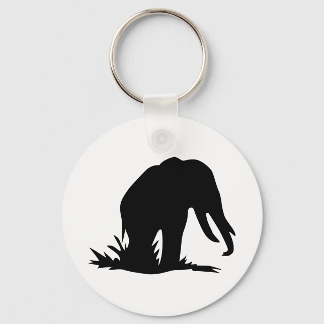 Elefant Silhouette Schlüsselanhänger (Vorderseite)