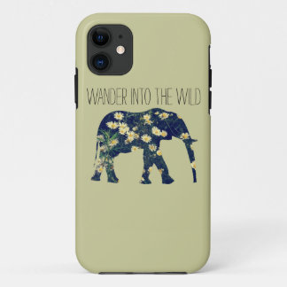 Elefant-Silhouettewanderlust-Gänseblümchen-Hipster Case-Mate iPhone Hülle