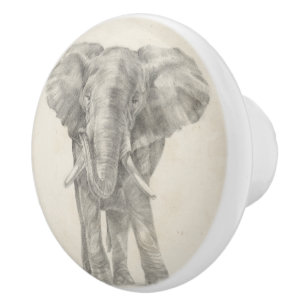 Elefant-Skizze Keramikknauf
