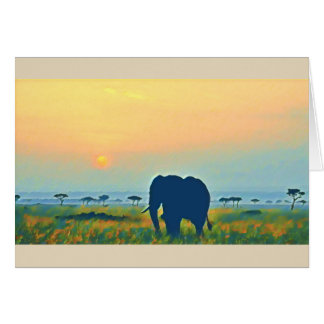 Elefant-Sonnenuntergang