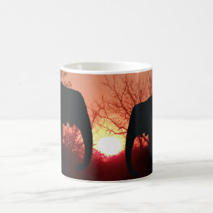 Elefant Sonnenuntergang Silhouette Kaffeetasse