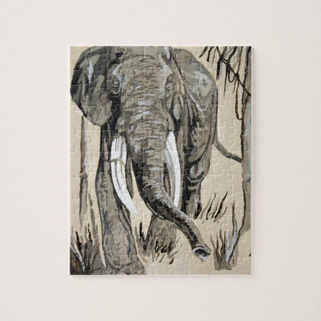 Elefant spazieren durch die waldreiche Savanna Kun (Vertikal)