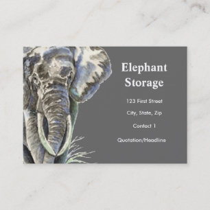 Elefant-Speicher-Aquarell-afrikanische Tierkunst Visitenkarte