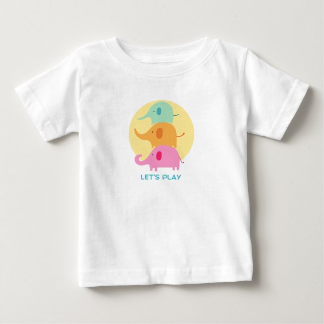 Elefant, spielen wir baby t-shirt (Vorderseite)