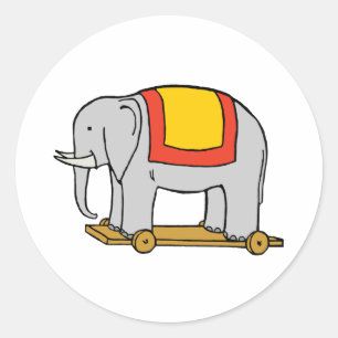 Elefant Spielzeug Vintage Kunst Aufkleber