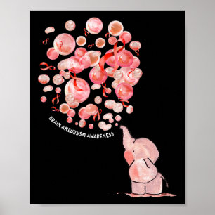 Elefant sprengt Burgunderballons Gehirnaneurysma Poster