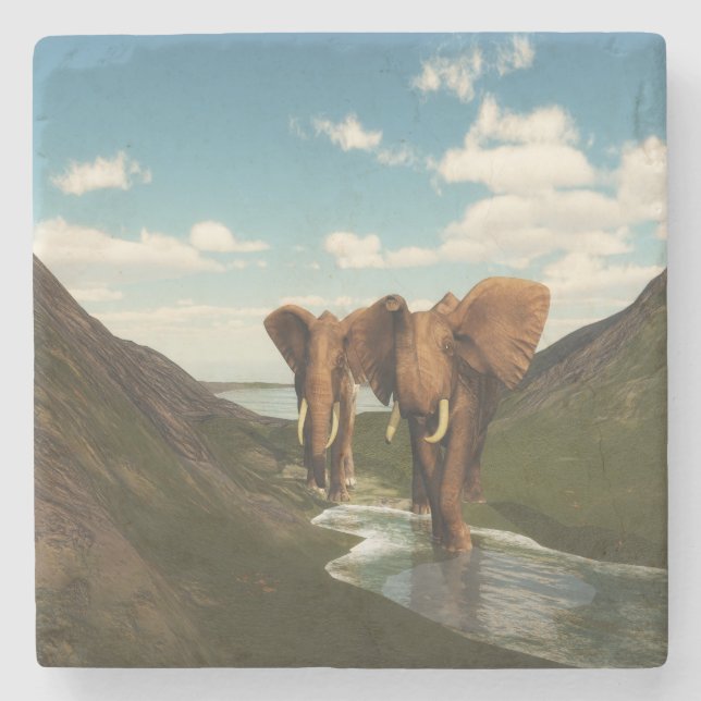 Elefant Steinuntersetzer (Vorderseite)