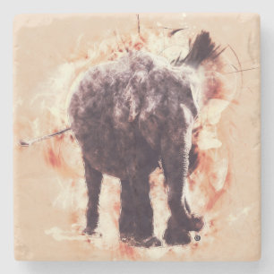 Elefant Steinuntersetzer