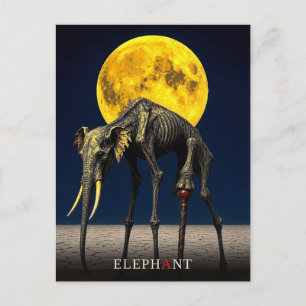 Elefant Stock gothischer Surrealismus Postkarte