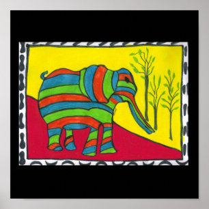 Elefant Stroll Leinwanddruck Poster