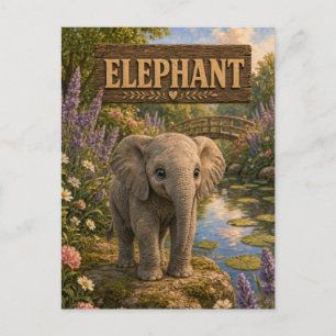 Elefant Süßes Baby-Geschichtenbuch-Nursery-Tier Postkarte