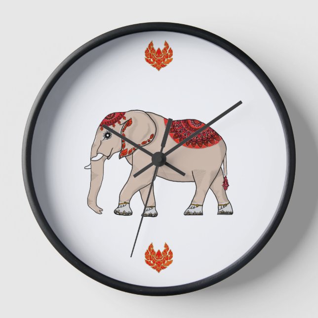 Elefant thailändischer Stil für die Uhr. Uhr (Vorderseite)