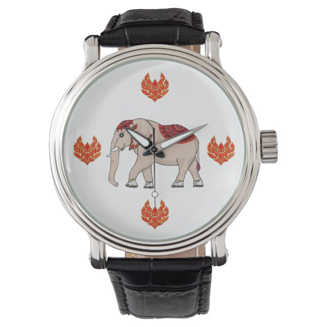 Elefant thailändischer Stil für Uhren. Armbanduhr (Vorderseite)