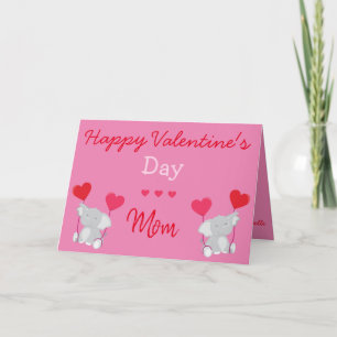Elefant themed Valentinstag für Mama Karte