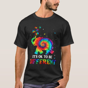Elefant Tie Dye Es ist okay, anders zu sein Autis T-Shirt
