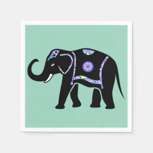 Elefant Tier Abstrakt Dekorative Muster Serviette