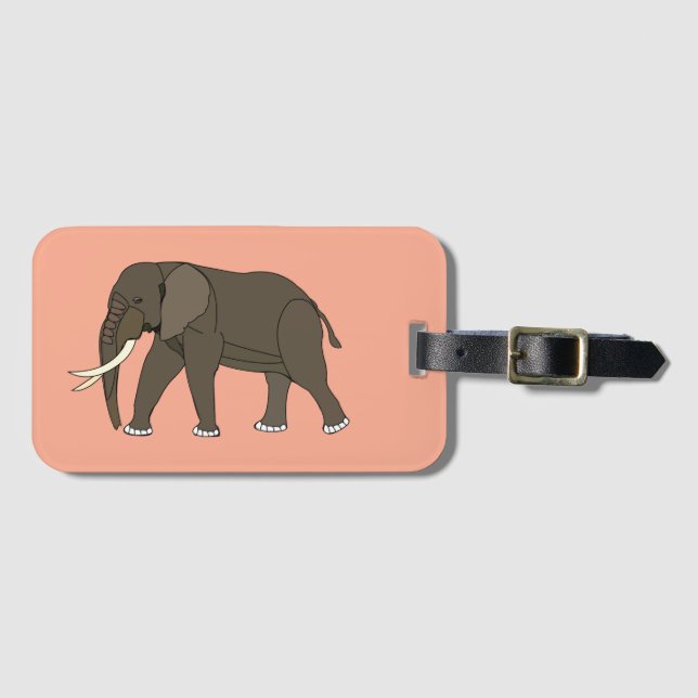 Elefant Tier Gepäckanhänger (Vorderseite (Horizontal))